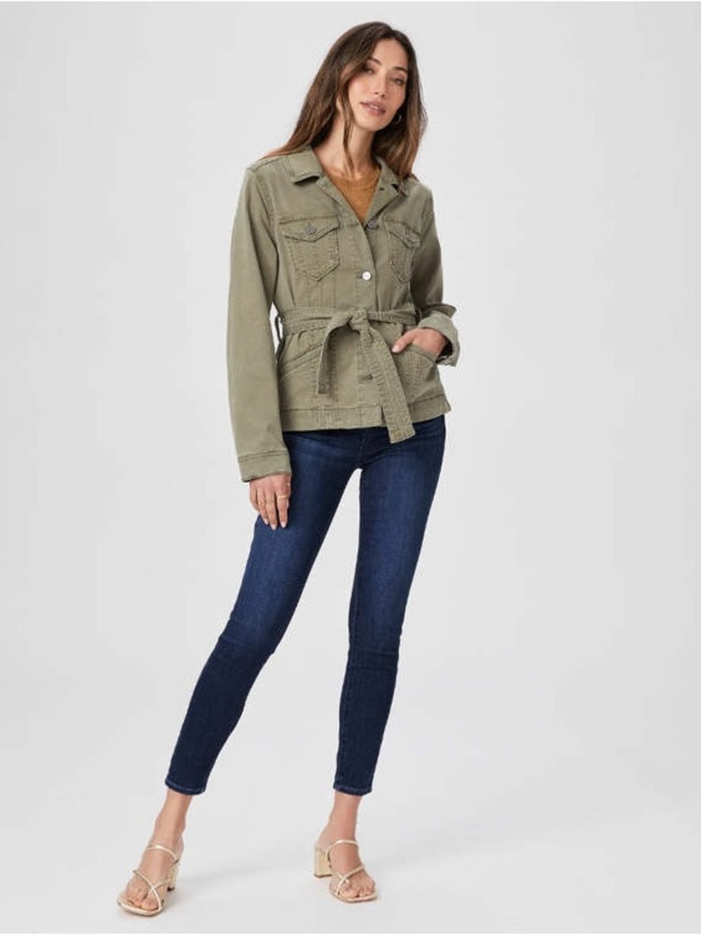 PAIGE Kimber Pacey Olive Belted Jacket